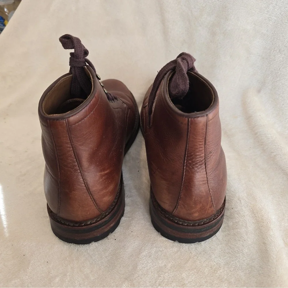 J Crew Kenton Plain-toe Boot Leather Vibram Sole Brown Men's Size 10